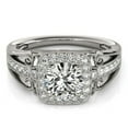 thumbnail image 2 of 14k White Gold Baroque Shank Cut Diamond Engmt Ring 1 1/4 cttw SZ 4.5, 2 of 4