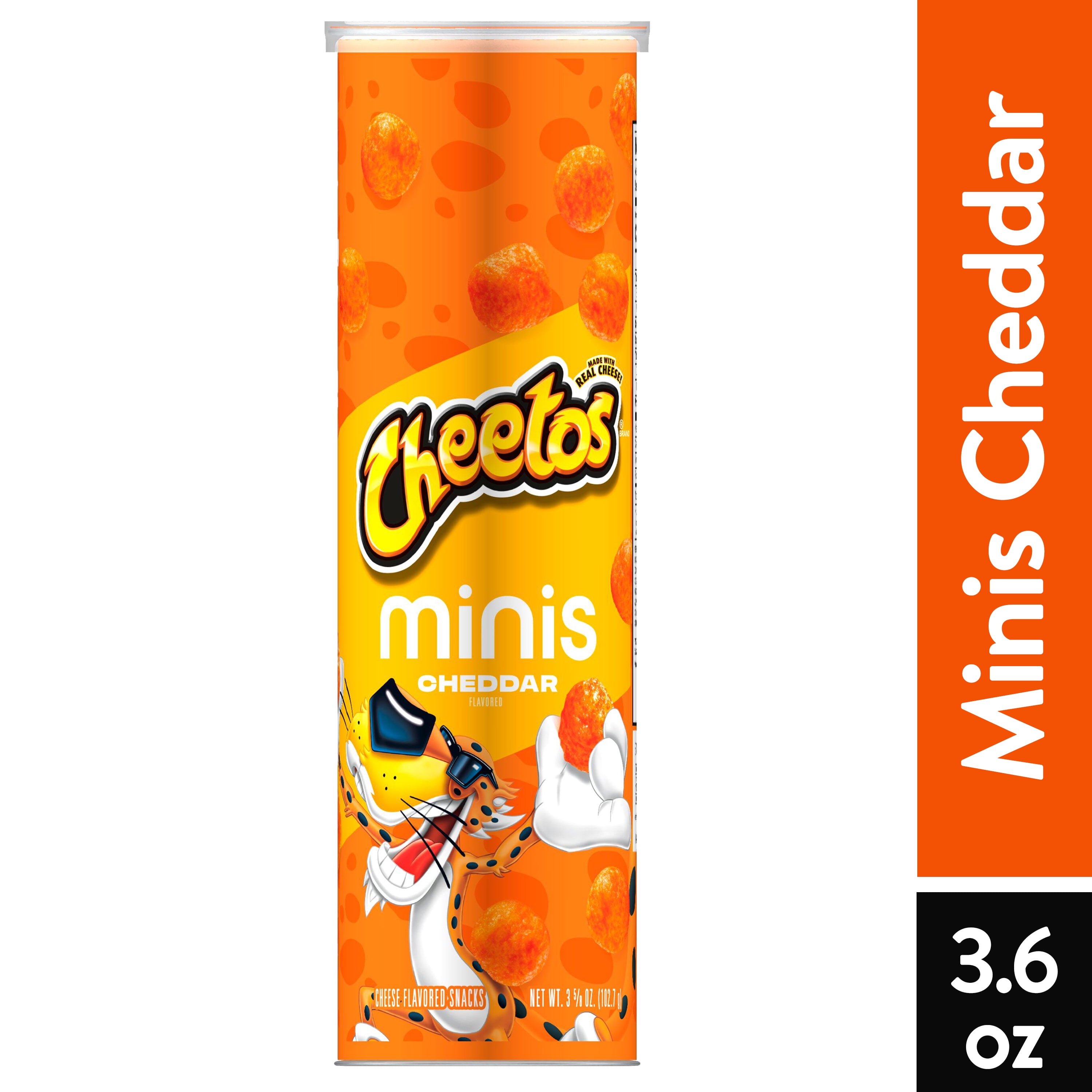 Cheetos Minis Cheddar Flavored Snack Chips Canister, 3.625 oz