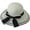 White, variant on CoCopeaunts Bow Straw Bucket Hat for Women Summer Foldable Roll up Floppy Basin Hat Packable UV Protection Sun Hat Black Brim