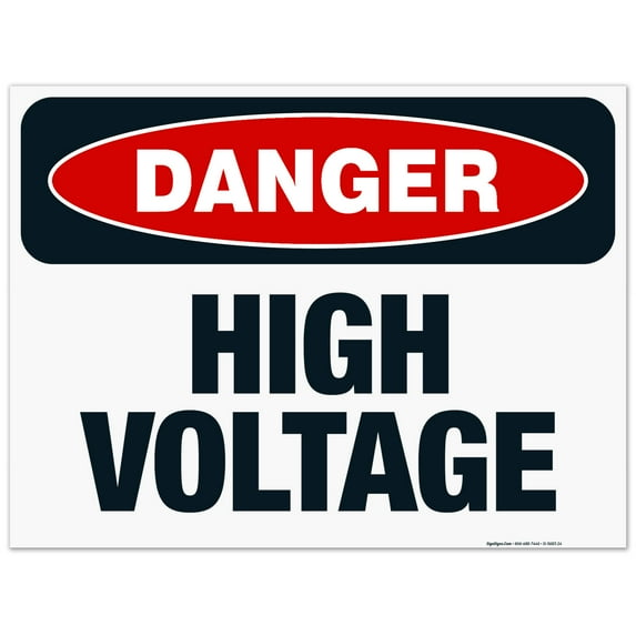 Danger High Voltage Sign, OSHA Danger Sign, 18x24 Corrugated Plastic
