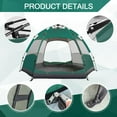 thumbnail image 5 of SHANNA Instant Camping Tent Portable Large Pop Up Tent 3-4 Person Dome Family Hexagon Tents Pop up Sun Shade Tent for Outdoor Camping Hiking, Dark Green Tent +Blue Hammock, 5 of 10