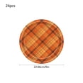 thumbnail image 2 of Thanksgiving Disposable Paper Plates Vintage Style Plaid Print 24Pcs Holiday Tableware for Home Party Picnic Camping, 2 of 5