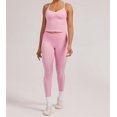 thumbnail image 5 of PISONIC Women Two Pieces Workout Set Tank Top Color Block High Waist Leggings Gym Work Outfits with Pockets, 5 of 7