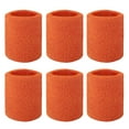 thumbnail image 1 of GOGO Bracelet de Poignet en Tissu Éponge de Coton Athlétique, 6 Pcs, 2 Tailles - Orange - 3 Pouces, 1 of 6