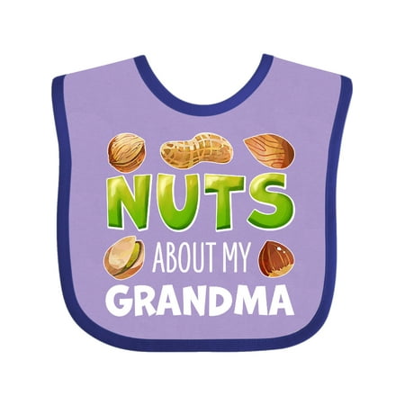 

Inktastic Nuts About My Grandma Peanut Almond Pistachio Gift Baby Boy or Baby Girl Bib