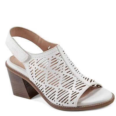 Earth Earth Womens Aurara Stacked B Cream - Faux Leather Polyureth 7W