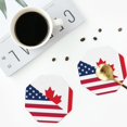 thumbnail image 3 of Bingfone Vintage USA Canada Flag Leather Drinks Coasters with Set of 6,Suitable for Home Kitchen,Coffee Cup Coasters Home Gift, 3 of 7