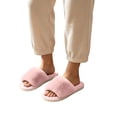 thumbnail image 7 of JUSLIO Slippers for Women, Indoor House Slippers Open Toe Slides Slip On Fuzzy Plush Flat Sole Non Slip Slippers Pink, 7 of 7