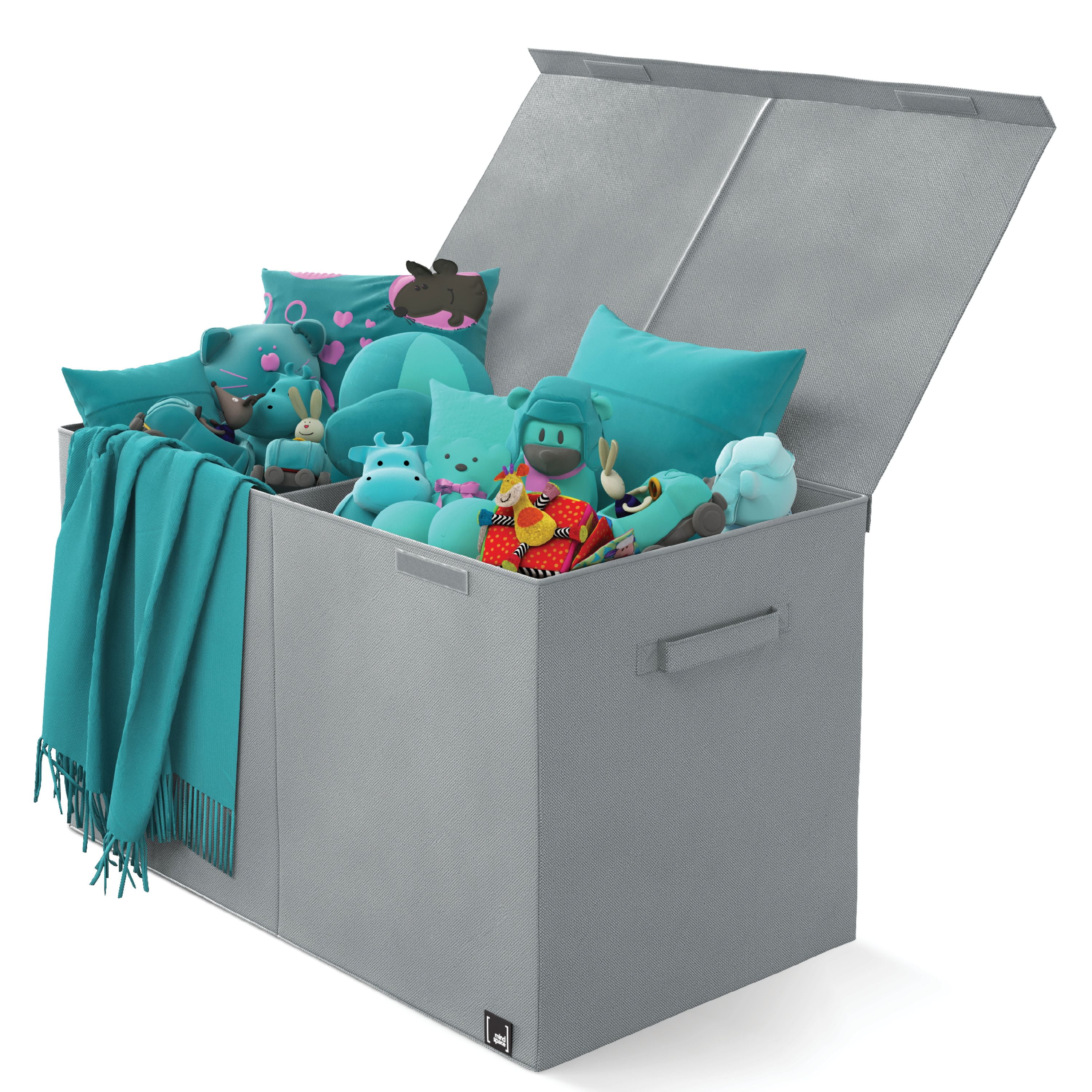 Toy Chest 2 Bin Collapsible Storage Organizer with Lid for Kids