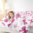 thumbnail image 4 of Castle Fairy Cartoon Pink Bow Full Size Comforter Sets,Kawaii Ribbon Bowknot Bedding Sets, 4 of 8