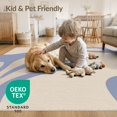 thumbnail image 4 of ODIKA 2'x3' Beige Blue Serene Abstract Contours Washable Throw Rug Elegant Modern Shapes for Contemporary Decor for Hallway, Study Room, Non-Slip Low Profile, Flatwoven, 4 of 7