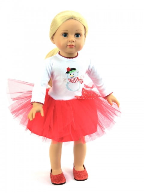 Christmas Dress Fits American Girl & Our Generation Doll MLG 18" Doll Clothes 