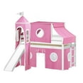 thumbnail image 3 of JACKPOT Solid Wood Prince & Princess Low Loft Twin Bed in White/Pink, 3 of 6