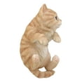 thumbnail image 6 of Lifelike Pot Pal Hanging Orange Tabby Cat Statue 8"Tall With Glass Eyes Decor, 6 of 9