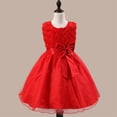 thumbnail image 6 of Fesfesfes Girls Princess Dress Sleeveless Bow A Line Formal Party Gown for Special Occasion Elegant Floral Glitter Tulle Skirt Big Kids Flower Girl Birthday Wedding Outfit(Red,4-5 Years), 6 of 9
