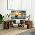 thumbnail image 5 of Costway 3 Pieces TV Console Stand Modern Entertainment Center Storage Bookcase Brown, 5 of 10
