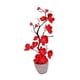 thumbnail image 1 of Flor artificial en maceta, planta artificial versátil, bonsái artificial con maceta Rojo, 1 of 9