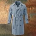 thumbnail image 5 of Hulanddfd Mens Coat Double Breasted Belted Trench Coat, Long Windbreaker with Pockets & Button Cuffs, Elegant Outerwear, 5 of 8