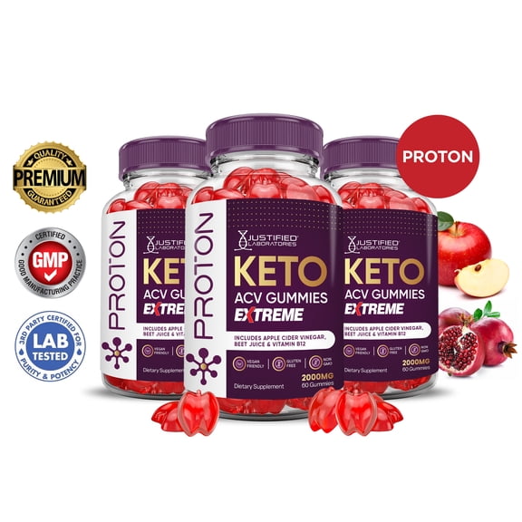 (3 Pack) Proton Keto Extreme ACV Gummies 2000mg Dietary Supplement 180 Gummys