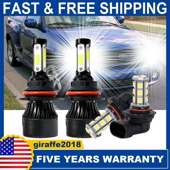 For Ford F150 1999-2002 2003 Combo 9007 LED Headlight   9145 Fog Light Bulbs Kit