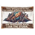 thumbnail image 2 of They Whispered To Her I Am The Storm Butterfly Cloud Vintage Tapestry, Retro Metal Sign Style Feminist Wall Decor for Bedroom Dorm, 2 of 7