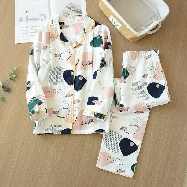 Pijamas de gasa de algodón puro para embarazadas de Yuezi Clothing para mujeres, primavera, otoño e invierno, posparto, lactancia materna