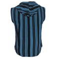 thumbnail image 5 of Men'S Sleeveless Hoodie With Dual Pockets Striped Knit Tank Top Casual Breathable Athletic Shirt For Workout Gym And Outdoor Activities Tank,Blue,M, 5 of 6