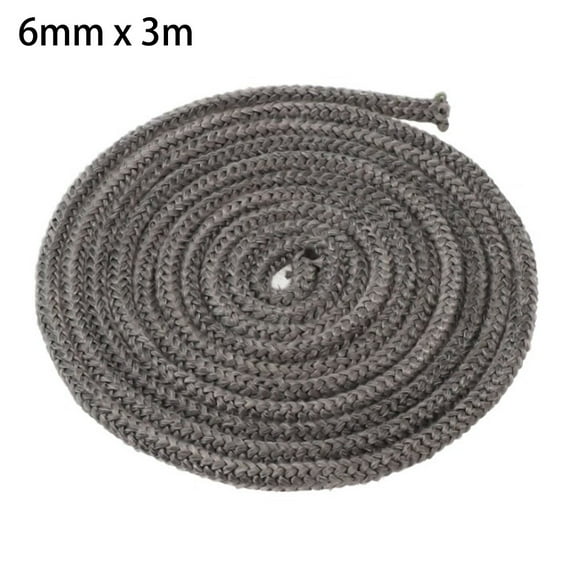 Fireplace Sealing Rope Black Gasket Cord StoveDoor Fireplace Cord 6mm Fiberglass