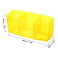 thumbnail image 2 of Uxcell 3 Compartments Clear Acrylic Pen Holder Pencil Holder Pen Organizer Pencil Cup Makeup Brush Holder Yellow, 2 of 6