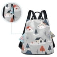 thumbnail image 5 of FORMRS Women's Travel Backpack Purse Anti-Theft Hidden Pockets Casual Shoulder Bag, Cartoon Blue Houses, 5 of 7