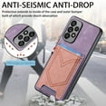 thumbnail image 3 of for Samsung Galaxy A32 5G Wallet Case, Support Magnetic Car Mount, Vintage PU Leather Credit Card Slots Purse Phone Cover for Samsung Galaxy A32 5G Women Men Shockproof Protective Case, Purple, 3 of 9