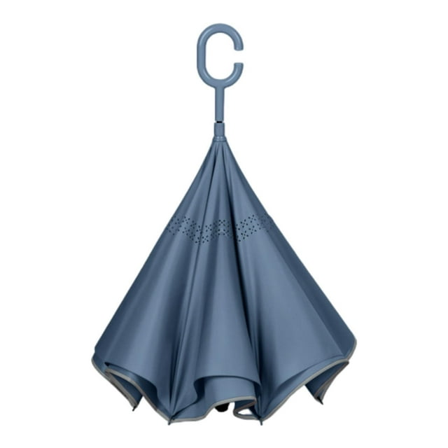 Wweixi Parapluie de Pluie Pliant Inversé pour Extérieur Plage Femmes Bleu 108x80cm