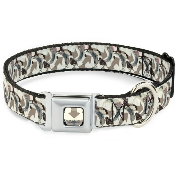 Nickelodeon Pet Collar, Dog Collar Metal Seatbelt Buckle, Avatar the Last Airbender Appa Pose Stacked, 9.5 to 13 Inches 1.0 Inch Wide