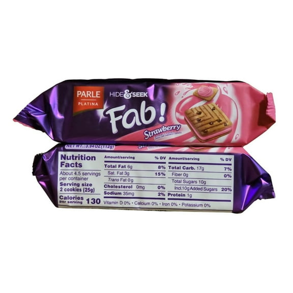 PARLE Hide & Seek Fab Strawberry Cookies - 112 Grams (3.94oz)