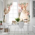 thumbnail image 5 of Easter Bunny Blackout Curtains for Bedroom, Eggs Green Leaves Country Flowers Cups Thermal Insulated Kitchen Drapes with Grommets, Light Blocking Window Treatment, 2 Panels 52" x 54", 5 of 7