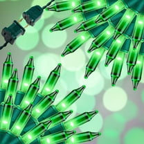 100-Light Green Extra-Bright Christmas String Lights | 5.98ft UL-Certified Mini Lights with End Connectors | Waterproof for Home, Garden, Christmas Tree, Party, Patio & Wedding