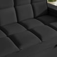 thumbnail image 4 of Tulib 3-in-1 Convertible Sleeper Sofa Bed, Pull Out Loveseat Couch with USB Charging Ports, Cup Holder & Swivel Side Table for Small Spaces, Black, 4 of 10