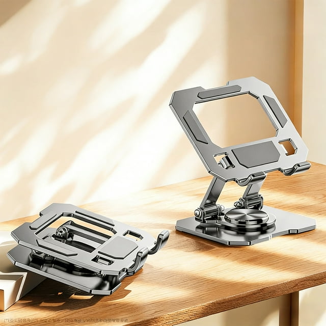 Birdeem Rotating Tablet Stand,360° Adjustable Aluminum Stand with Anti-Slip Base,Foldable Desktop Holder for Phones and Tablets,Portable for Office Home and Travel
