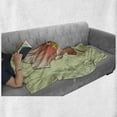 thumbnail image 6 of Tulip Soft Flannel Fleece Throw Blanket, Grunge Style Background with Romantic Flower Hand Drawn Nature Sketch, Cozy Plush for Indoor and Outdoor Use, 60" x 80", Pale Green Coral Yellow, by Ambesonne, 6 of 6