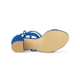 thumbnail image 3 of BLISSFUL STEP Women's Open Toe Lace up Sandals Mid Block Heels Sandals Royal Blue 9, 3 of 8