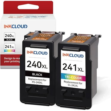 INKCLOUD 240XL Printer Cartridge for Canon PG-240XL CL-241XL Printers, Black/Tri-Color 2 Pack