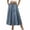 Blue, variant on Women's Tennis Skirts Summer Button Elastic Waist Denim Skirt Line Pleated Midi Long Jean With Pockets Blue M