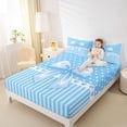 thumbnail image 3 of Manfei Light Blue Bow Full Size Sheets for Boys Girls, Princess Polka Dot Bed Sheets, 4pcs, 3 of 5