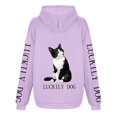 thumbnail image 4 of WEAIXIMIUNG Robe Sweat Femme Manches Courtes Imprimé Chat et Chien Décontracté à Capuche pour Détente, 4 of 5