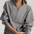 thumbnail image 1 of Blusa Mangas Largas Sudadera de punto recortada para mujer Top de punto recortado informal Chaqueta de color sólido Outwear Cgtredaw Gris T S para Mujer, 1 of 5