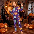 thumbnail image 2 of Halloween Family Matching Pajamas Sets, Halloween Family Spooky Loungewear Indoor, Pumpkin Ghost Holiday PJS Sleepwear, Seasonal Halloween Party Family for Home Relaxing Casual Daily Wear, 2 of 7
