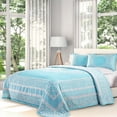 thumbnail image 5 of Superior 3-Pieces High-Durability Cotton-Blend Bedspread Set, King, Aqua, 5 of 9