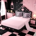 thumbnail image 3 of Erosebridal Ribbon Bowknot 7pcs Bedding Comforter Set For Kids,Pink Coquette Bow Queen Bedding Sets For Girls,Pink Reversible, 3 of 7