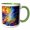 Green/White, variant on 3drose, Supernova Explosion. Deep Space Abstract Art. Colorful Gift, Charm, 11oz Two-tone Yellow Mug