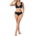 thumbnail image 2 of INSPIRE CHIC Women's Lace Front Closure Push Up Wirefree Bras with Nonadjustable Straps Small Black, 2 of 5